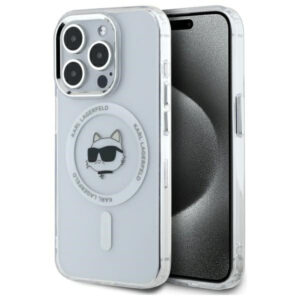 Karl Lagerfeld MagSafe dėklas iPhone 15 Pro Max – baltas