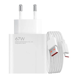 Xiaomi BHR9465EU sieninis įkroviklis 67W 6.2A USB-A su USB-C laidu - baltas