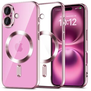 Tech-Protect MagFlex MagSafe dėklas iPhone 16 – skaidrus/rožinis -- iPhone 16