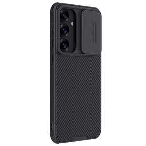 Nillkin CamShield Pro dėklas, skirtas Samsung Galaxy S25 su fotoaparato dangteliu – juodas