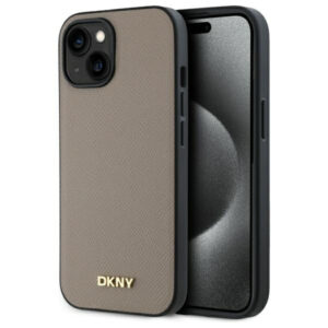 DKNY MagSafe dėklas iPhone 15 – smėlio spalvos