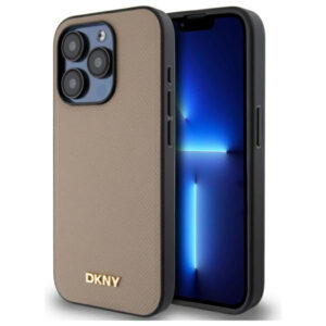 DKNY MagSafe dėklas iPhone 15 Pro Max – smėlio