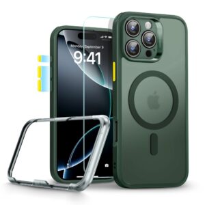 ESR MagSafe dėklas iPhone 16 Pro Max + stiklas – žalias -- iPhone 16 Pro Max