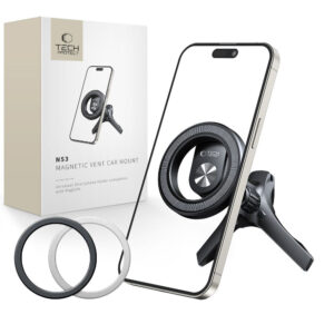 Tech-Protect N53 automobilinis oro grotelių laikiklis su MagSafe žiedais juodas -- Cell phone holders