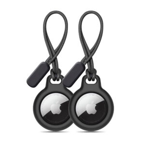 Tech-Protect Rough dėklas su karabinu AirTag – juodas, 2 vnt. -- Apple AirTag