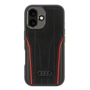 Audi odinis MagSafe dėklas iPhone 16 – juodai raudonas