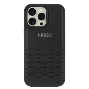 Audi Synthetic Leather dėklas iPhone 16 Pro Max – juodas