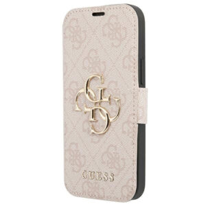 Guess dėklas-knygelė iPhone 13 Pro Max – rožinis, 4G Big Metal Logo