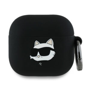 Karl Lagerfeld silikoninis dėklas AirPods 4 – juodas