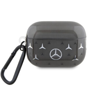 Mercedes‑Benz AirPods Pro 2 dėklas – juodas, Large Star Pattern