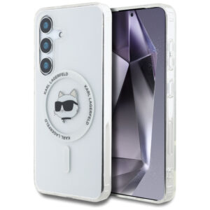 Karl Lagerfeld Choupette MagSafe dėklas Galaxy S25+ – baltas