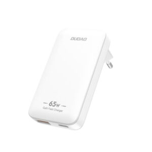 Dudao kelioninis sieninis įkroviklis A65Q 65W GaN USB-A / USB-C PD itin plonas EU / US - baltas
