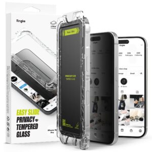 Ringke Easy Slide privatumo stiklas iPhone 16 Pro (2 vnt.) -- iPhone 16 Pro