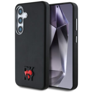 DKNY ekologiškos odos dėklas Samsung Galaxy S25 – juodas