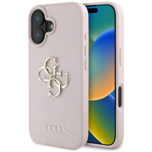 Guess 4G eco-odos dėklas iPhone 16 – rožinis