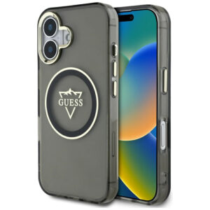 Guess MagSafe dėklas iPhone 16 – juodas