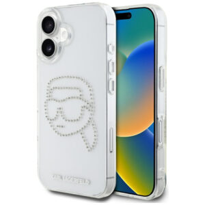 Karl Lagerfeld Karl Head dėklas iPhone 16 – skaidrus