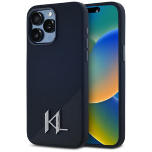 Karl Lagerfeld silikoninis MagSafe dėklas iPhone 15 Pro – juodas