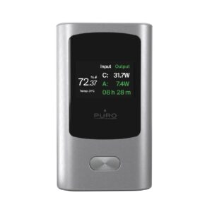 Puro Išorinė baterija 45W 10000mAh USB-A USB-C su ekranu - pilkas