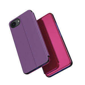 Clear View atverčiamas dėklas iPhone 16e – rožinis