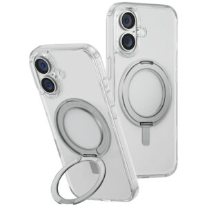 Uniq Swivix 360 dėklas su stovu iPhone 16 – skaidrus