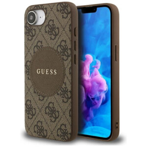 Guess MagSafe dėklas iPhone 16e – rudas