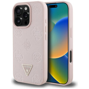 Guess MagSafe dėklas iPhone 16 Pro – rožinis