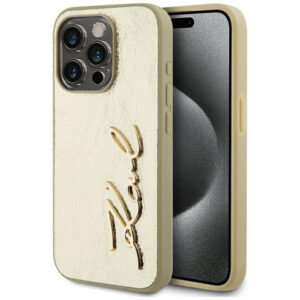 Karl Lagerfeld dėklas iPhone 15 Pro Max – auksinis