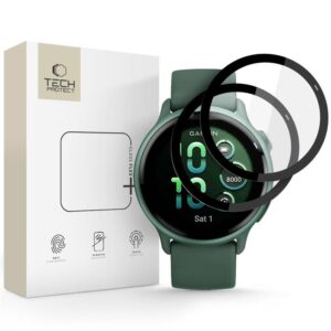 Tech-Protect Glass Flex+ stiklas Garmin Vivoactive 6 – juodas, 2 vnt. -- Garmin Vivoactive 6