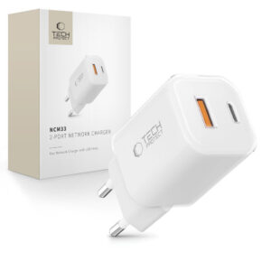 Tech-Protect NCM33W 2 jungčių PD33W/QC3.0 sieninis įkroviklis - baltas -- Cell phone chargers