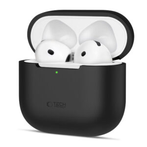 Tech-Protect silikoninis dėklas AirPods 4 – juodas -- AirPods 4