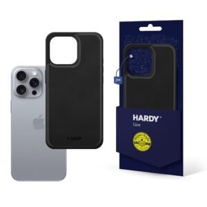 3mk Hardy Apple Silky Leather MagCase, skirtas Apple iPhone 16 Pro Max - juodas