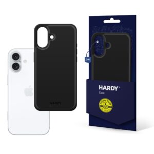 3mk Hardy Apple Silky Leather MagCase, skirtas Apple iPhone 16 - juodas