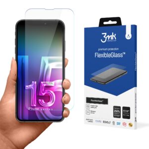 Hibridinis stiklas 3mk FlexibleGlass v2.0, skirtas Apple iPhone 15 Pro Max
