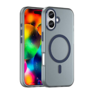 Magnetinis abrazyvinis iPhone 17 dėklas, suderinamas su MagSafe - matinė mėlyna