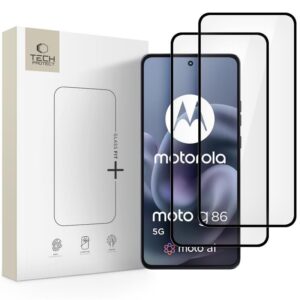 Grūdintas stiklas Tech-Protect Glass Fit+ Motorola Moto G86 5G – 2 vnt., juodas -- Moto G86 / Moto G86 Power