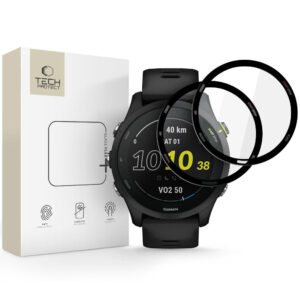 Tech-Protect Glass Flex+ hibridinis stiklas Garmin Forerunner 225/255 – juodas (2 vnt.) -- Garmin Forerunner 225 / Garmin...