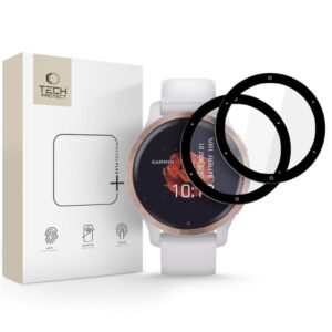 Tech-Protect Glass Flex+ stiklas Garmin Venu 2S – juodas (2 vnt.) -- Garmin Venu 2S