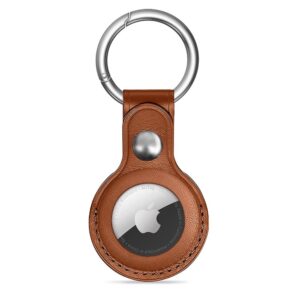 Tech-Protect NaturalFit AirTag dėklas su karabinu – rudas -- Apple AirTag