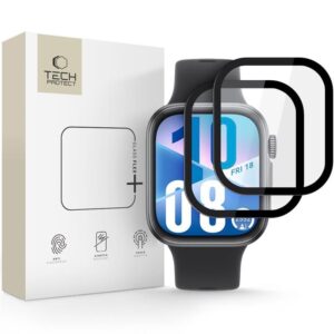 Tech-Protect Glass Flex+ stiklas Huawei Watch Fit 4 – juodas (2 vnt.) -- Huawei Watch Fit 4