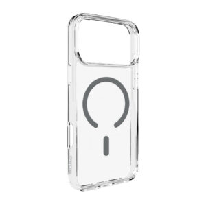 Puro Lite Mag TPU+PC dėklas, suderinamas su MagSafe, skirtas iPhone 17 Pro - Transparent with Gray Ring