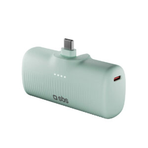 SBS EcoPower Išorinė baterija 5000 mAh 10W su integruotu USB-C prievadu - žalias
