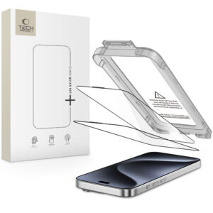 Tech-Protect Quick Set+ stiklas iPhone 15 Pro (2 vnt.) – juodas -- iPhone 15 Pro