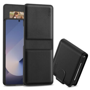 Tech-Protect Wallet dėklas Samsung Galaxy Z Flip 6/7 FE – juodas -- Samsung Galaxy Z Flip 6