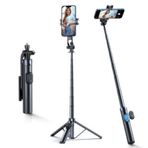 Wozinsky Selfie lazda WC1Y30S teleskopinis trikojis 1,3 m su telefono laikikliu - juodas