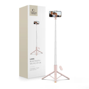 Asmenukių lazda Tech-Protect L09S su trikoju – rožinė -- Selfie Sticks & Tripods