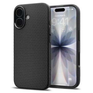 Spigen Liquid Air dėklas iPhone 17 – matinis juodas