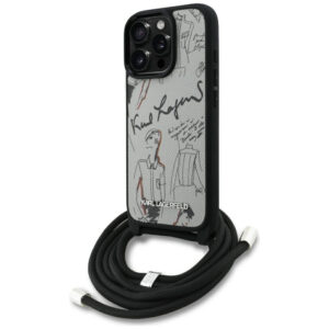 Karl Lagerfeld Crossbody dėklas iPhone 16 Pro – pilkas