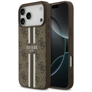Guess MagSafe dėklas iPhone 17 Pro Max – rudas