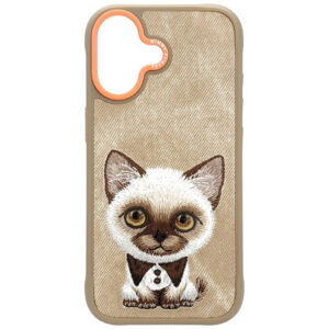 Nimmy Big Eyed Pet 2.0 Kačių dėklas, skirtas iPhone 17 - smėlio spalvos
